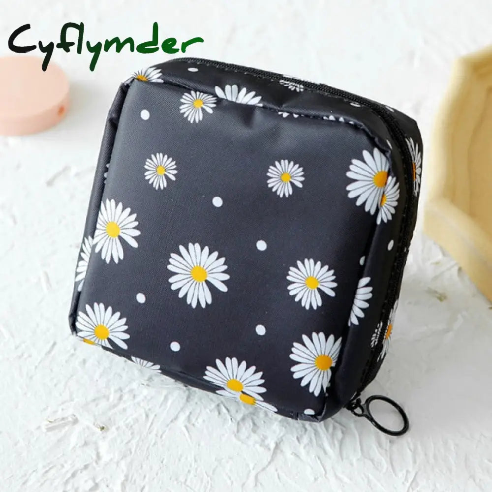 New Cute Sanitary Napkins Package Organizer Hygiene Cotton Bag Striped Mini Cosmetic Bags Travel