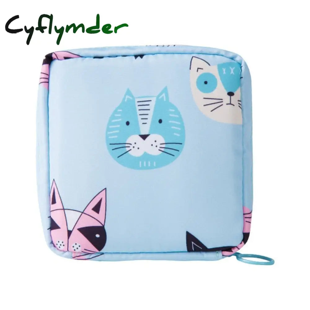 New Cute Sanitary Napkins Package Organizer Hygiene Cotton Bag Striped Mini Cosmetic Bags Travel