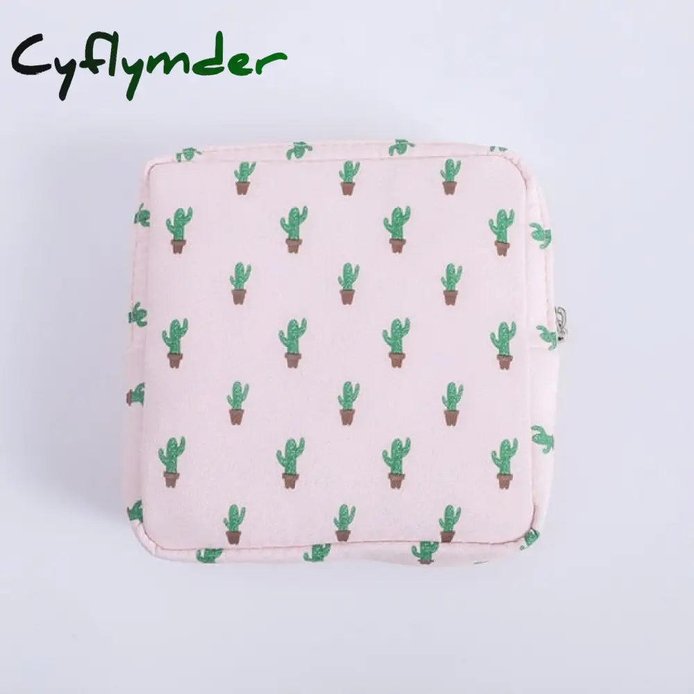 New Cute Sanitary Napkins Package Organizer Hygiene Cotton Bag Striped Mini Cosmetic Bags Travel