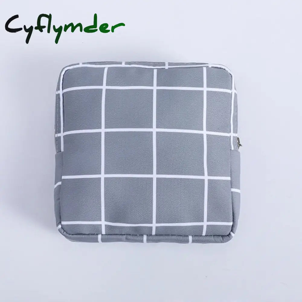 New Cute Sanitary Napkins Package Organizer Hygiene Cotton Bag Striped Mini Cosmetic Bags Travel