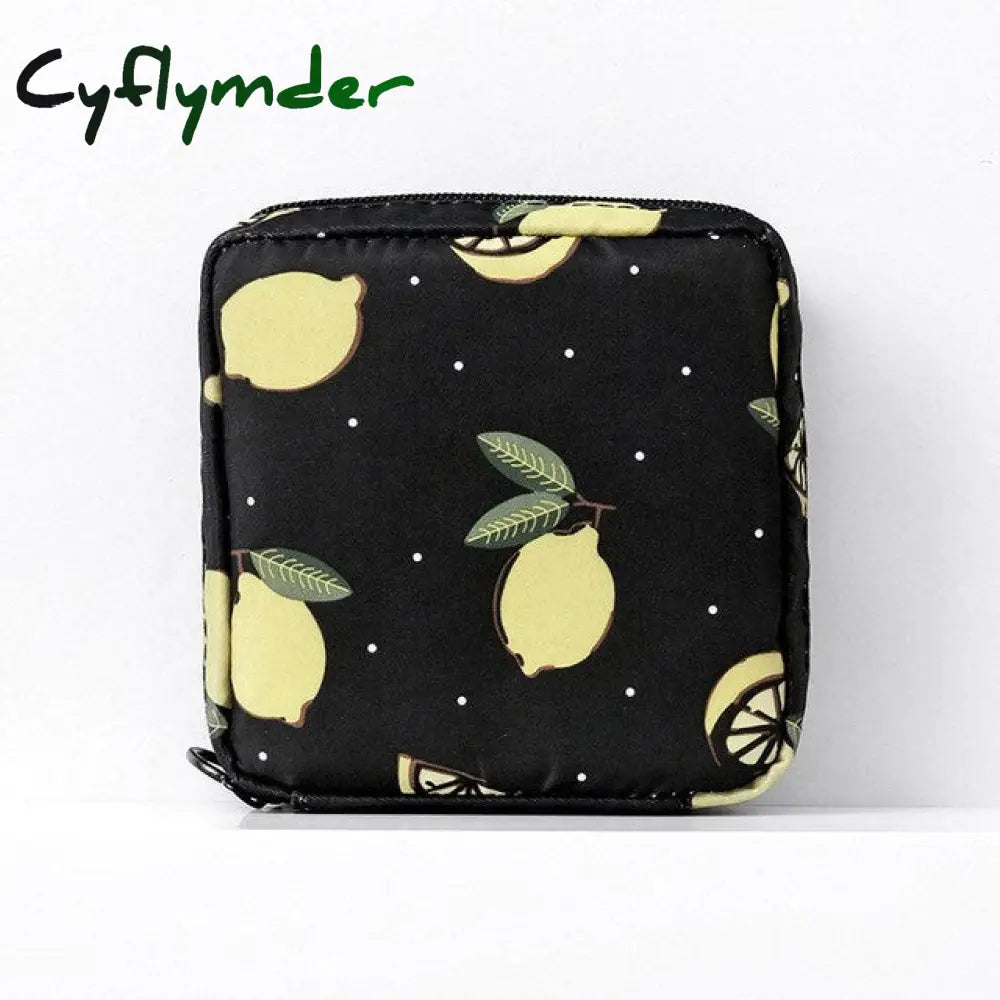 New Cute Sanitary Napkins Package Organizer Hygiene Cotton Bag Striped Mini Cosmetic Bags Travel