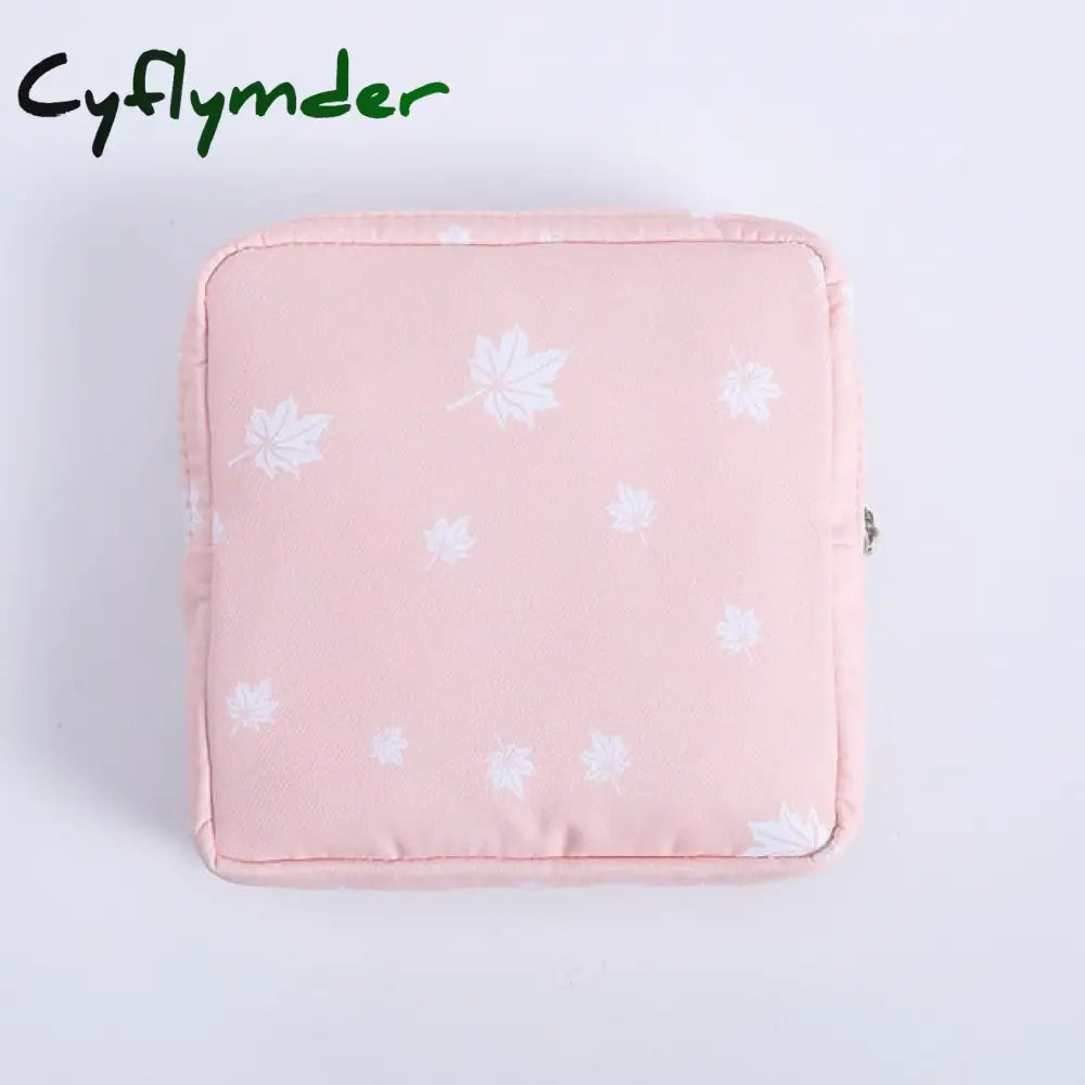 New Cute Sanitary Napkins Package Organizer Hygiene Cotton Bag Striped Mini Cosmetic Bags Travel