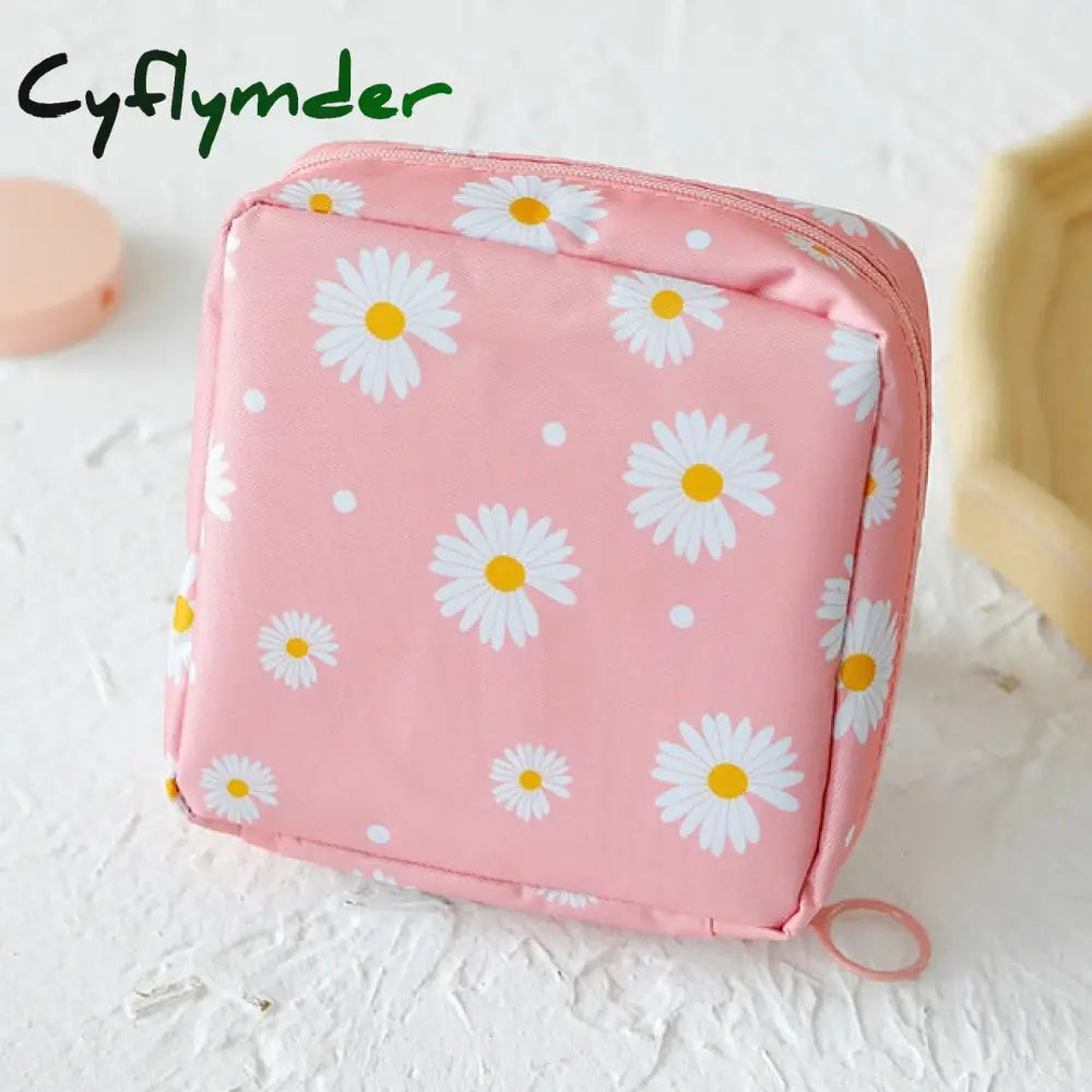 New Cute Sanitary Napkins Package Organizer Hygiene Cotton Bag Striped Mini Cosmetic Bags Travel