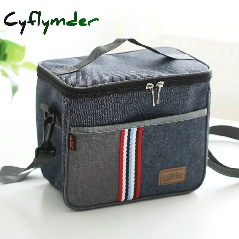 New Fashion Denim Lunch Bag Thermal Food Insulated Kids Women Or Men Casual Cooler Thermo Picnic Box