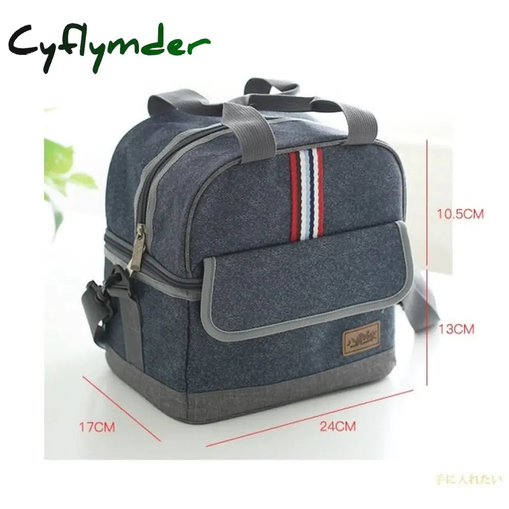 New Fashion Denim Lunch Bag Thermal Food Insulated Kids Women Or Men Casual Cooler Thermo Picnic