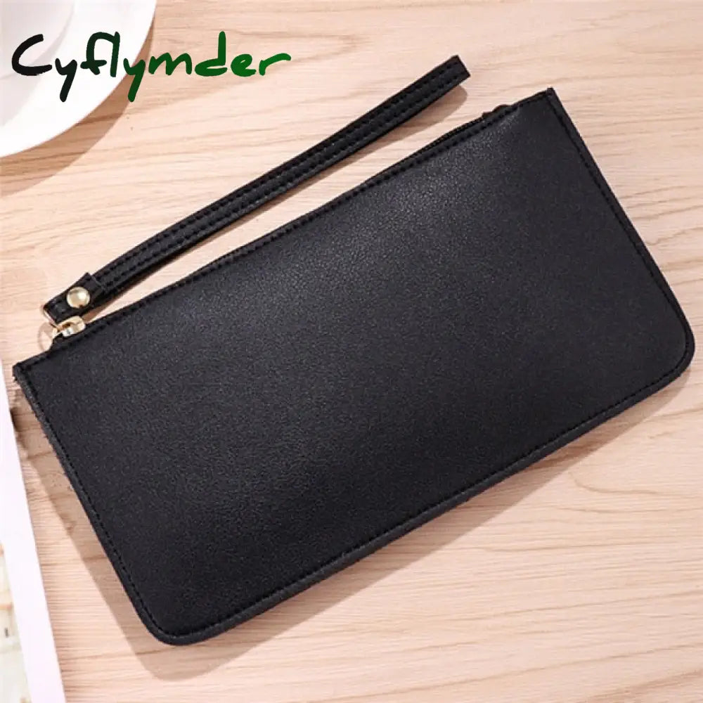 New Fashion Pu Leather Women Wallet Clutch Women’s Purse Best Phone Female Case Pocket Black 4