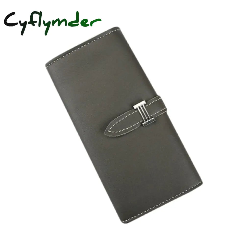 New Fashion Pu Leather Women Wallet Clutch Women’s Purse Best Phone Female Case Pocket Deep Grey