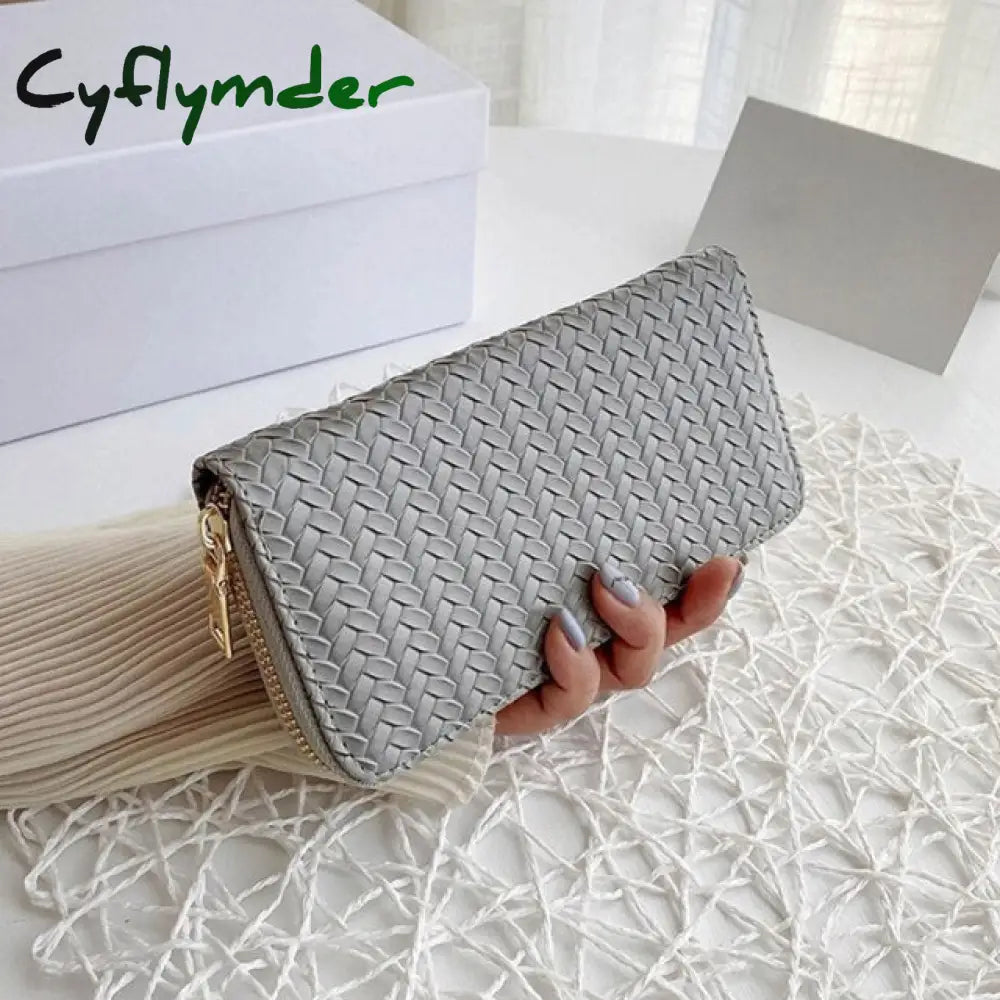 New Fashion Pu Leather Women Wallet Clutch Women’s Purse Best Phone Female Case Pocket Grey 3