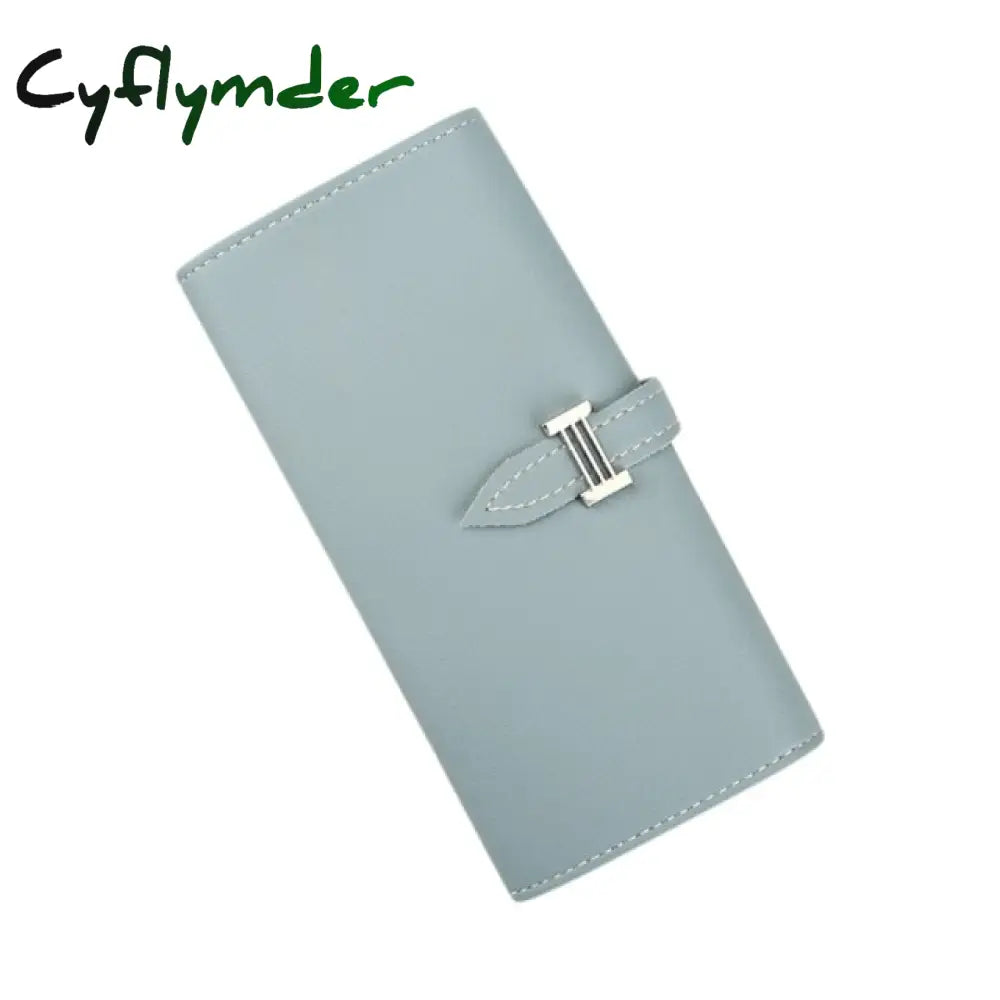 New Fashion Pu Leather Women Wallet Clutch Women’s Purse Best Phone Female Case Pocket Grey Blue