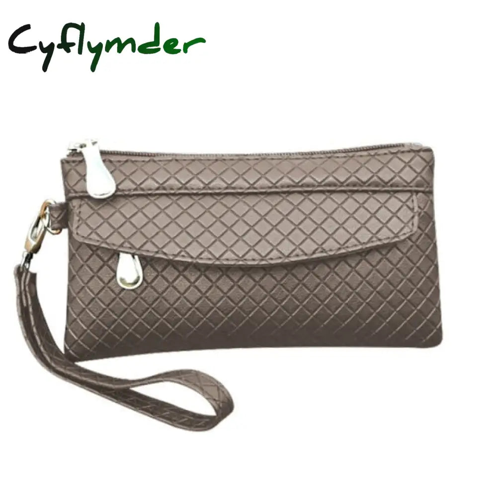 New Fashion Pu Leather Women Wallet Clutch Women’s Purse Best Phone Female Case Pocket Khaki 1