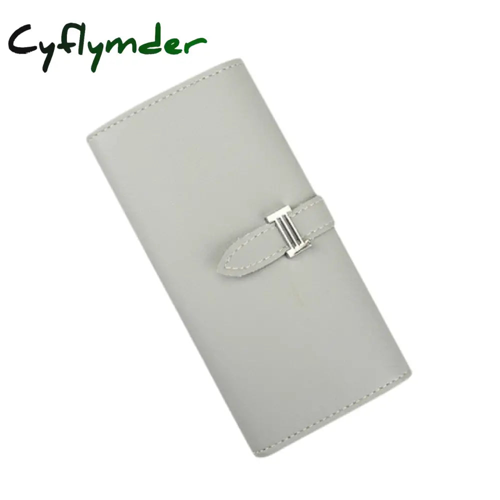 New Fashion Pu Leather Women Wallet Clutch Women’s Purse Best Phone Female Case Pocket Light Grey