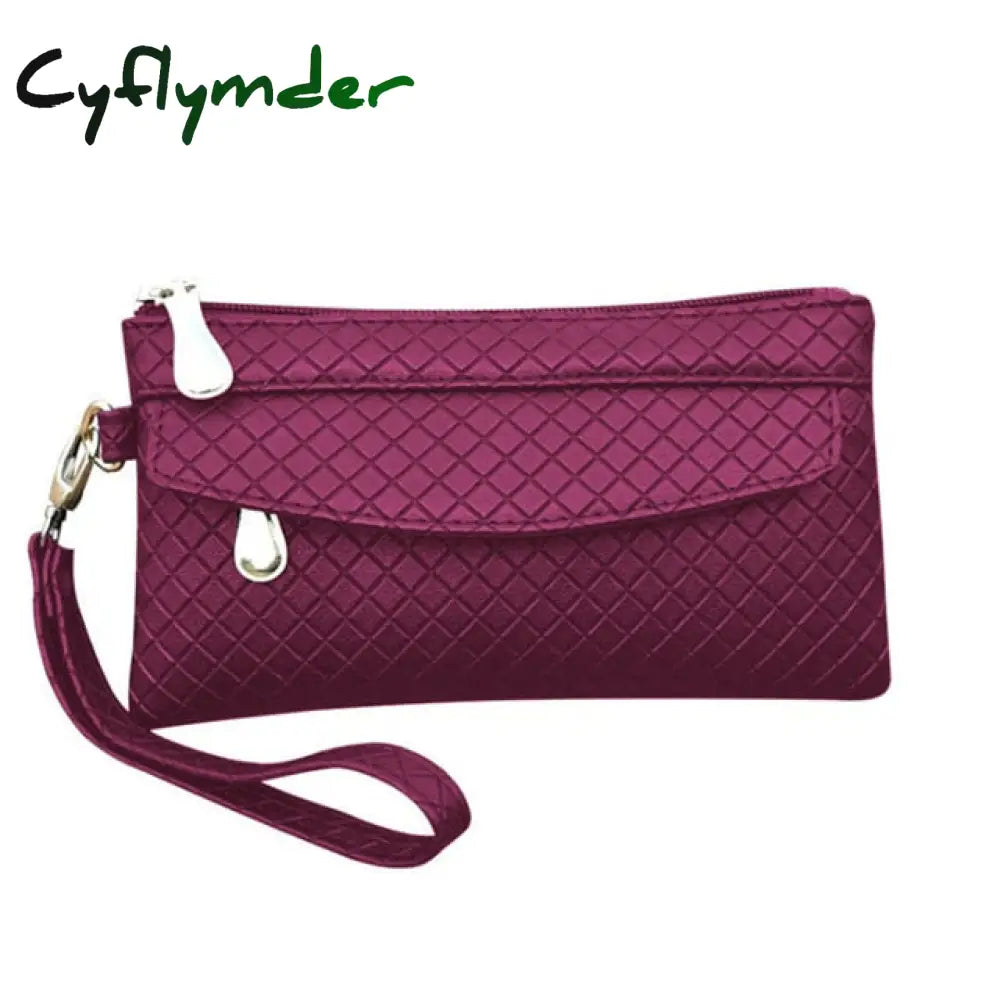 New Fashion Pu Leather Women Wallet Clutch Women’s Purse Best Phone Female Case Pocket Purple 1