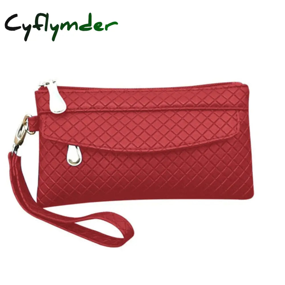 New Fashion Pu Leather Women Wallet Clutch Women’s Purse Best Phone Female Case Pocket Red 1