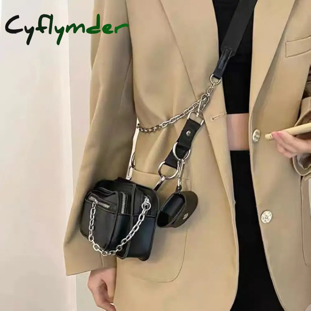 New Fashion Women Shoulder Bag American Style Street Vintage Biker Chain Handbag Casual Simple