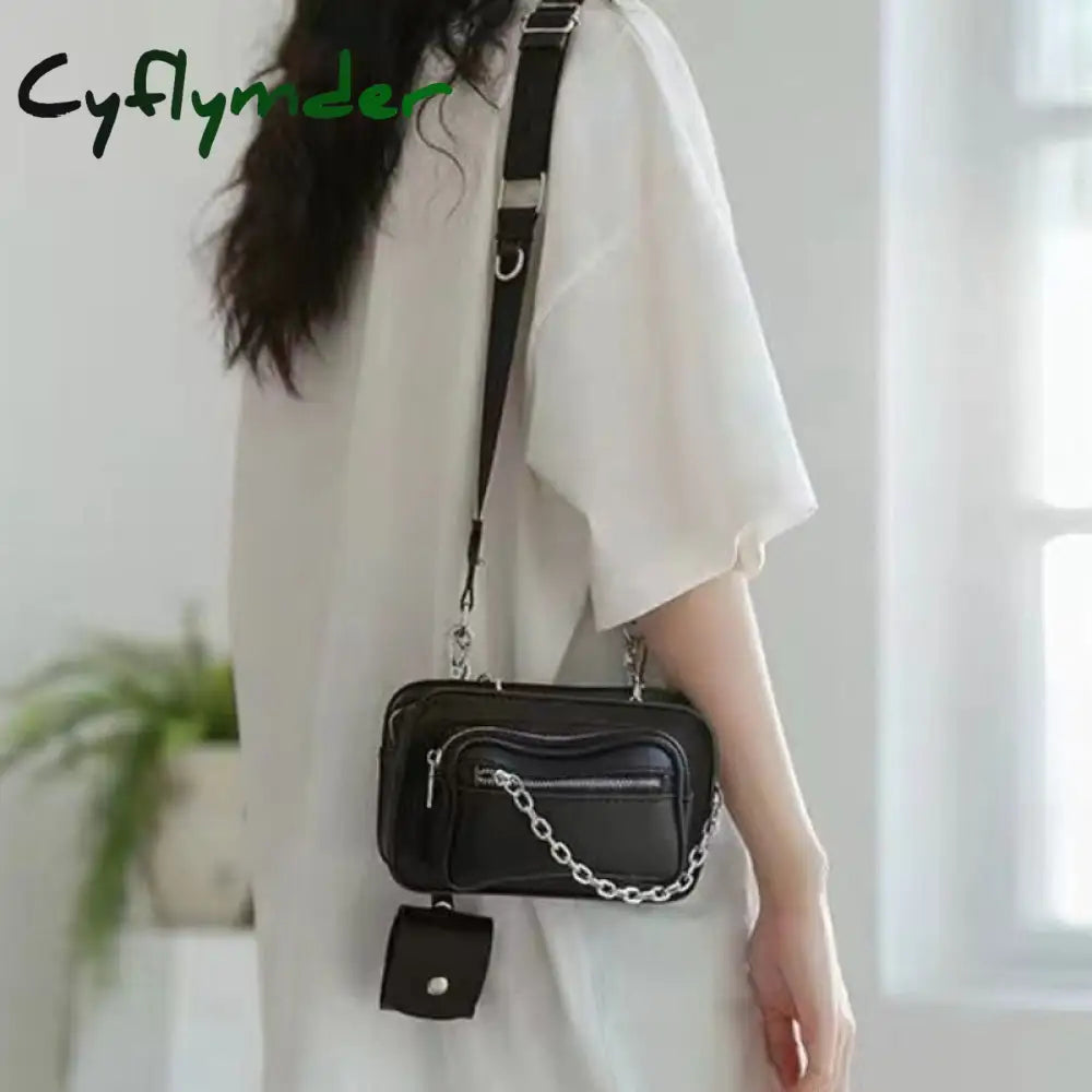 New Fashion Women Shoulder Bag American Style Street Vintage Biker Chain Handbag Casual Simple