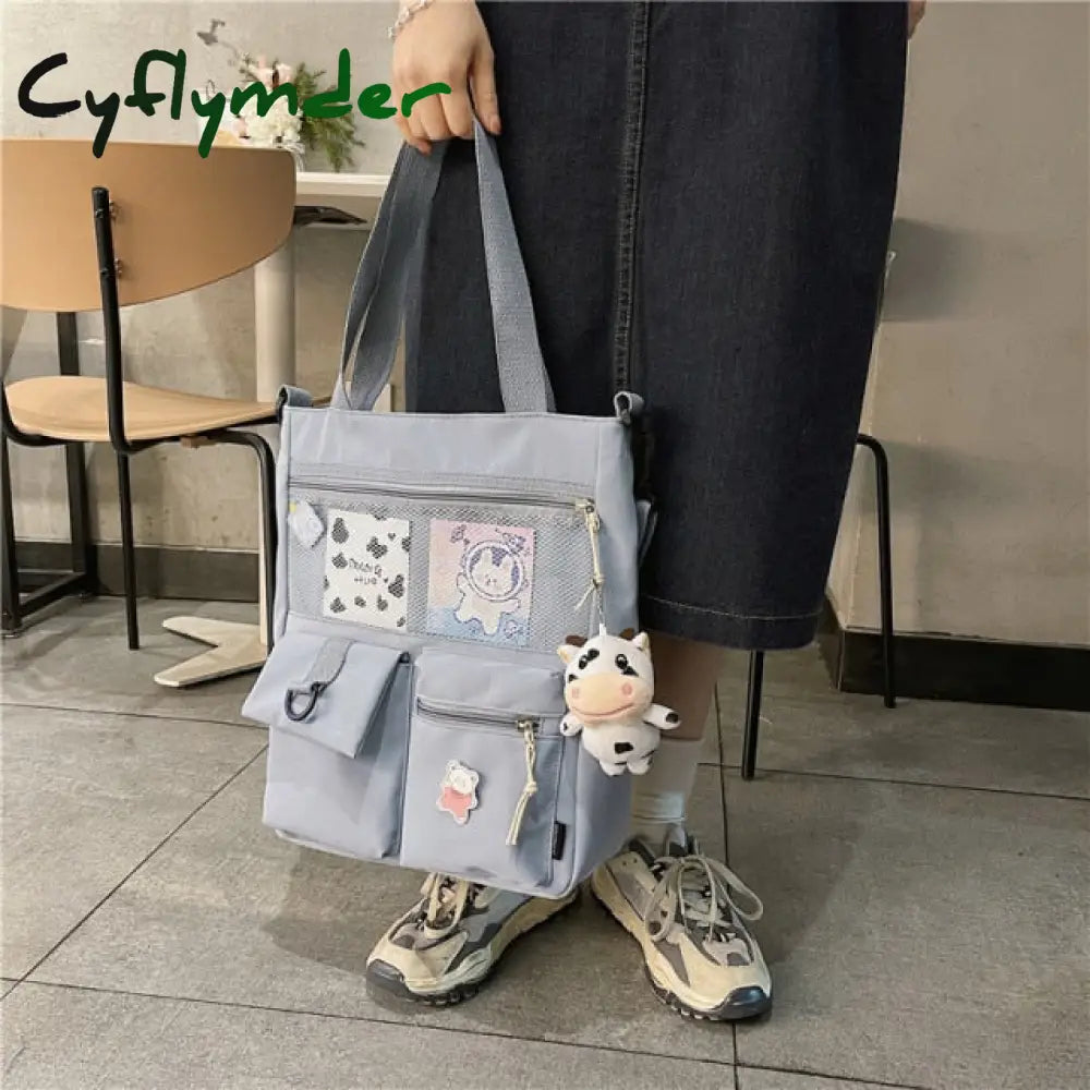 New Large Capacity Cute Girl Shoulder Bag Korean Fashionable Students Inclined Nylon Waterproof