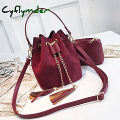 New Mini Crossbody Handbags Cute Suede Bucket Bag Organizer Small Tassel Pu Leather Womens Shoulder