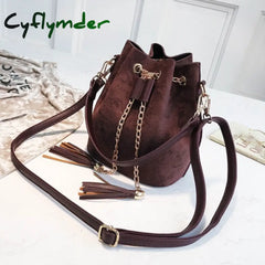 New Mini Crossbody Handbags Cute Suede Bucket Bag Organizer Small Tassel Pu Leather Womens Shoulder