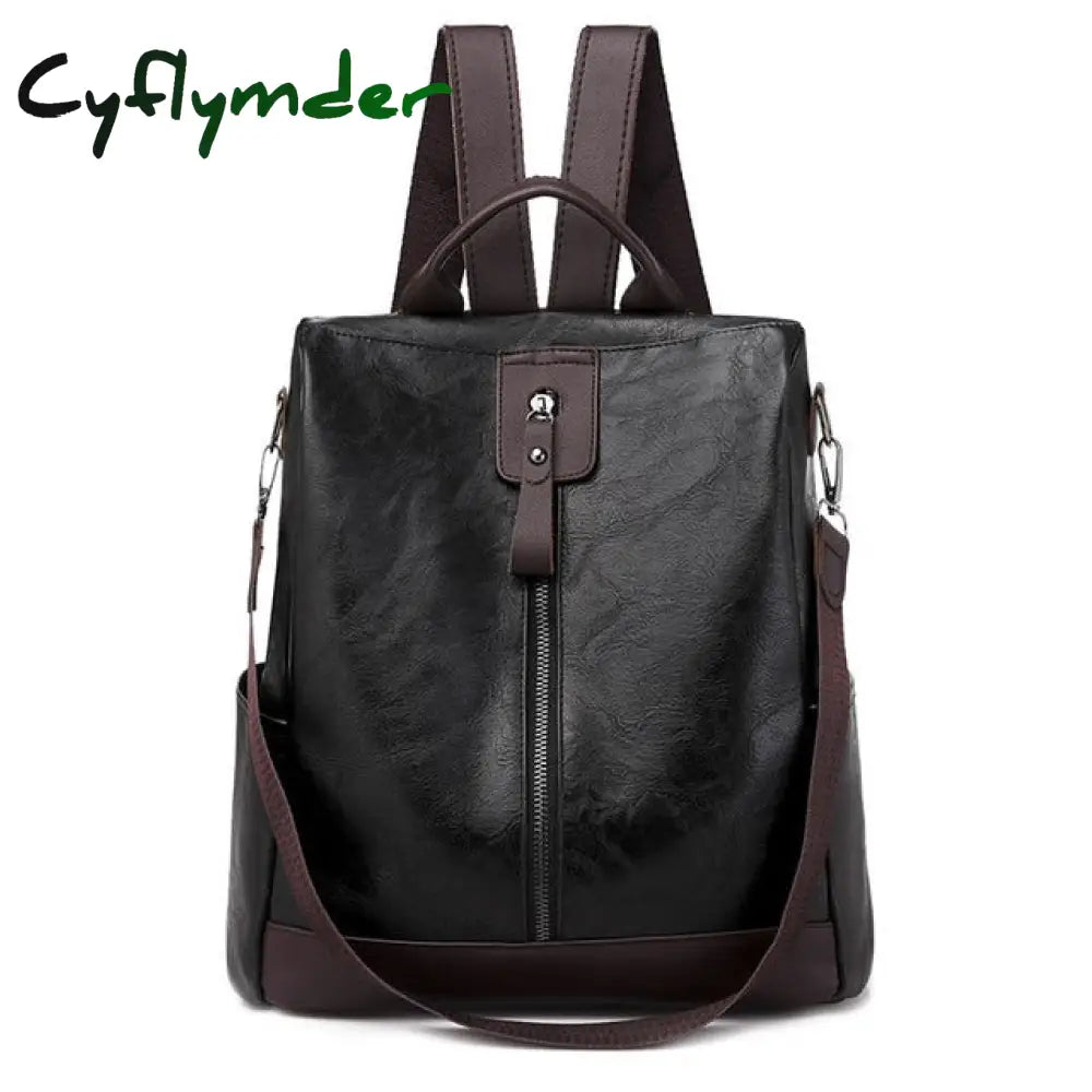 New Multifunction Backpack Women Pu Leather Large Capacity School Bags For Girls Fashion Female