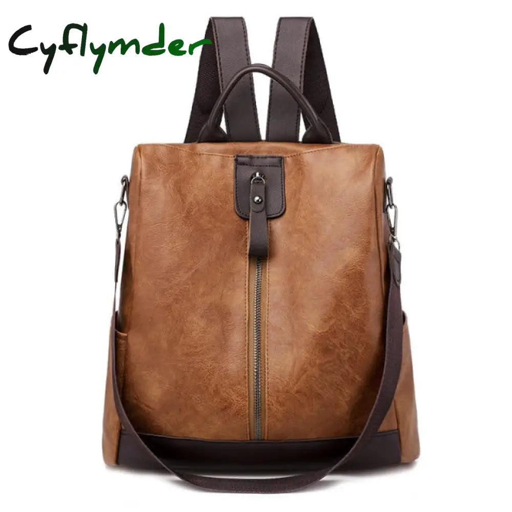 New Multifunction Backpack Women Pu Leather Large Capacity School Bags For Girls Fashion Female