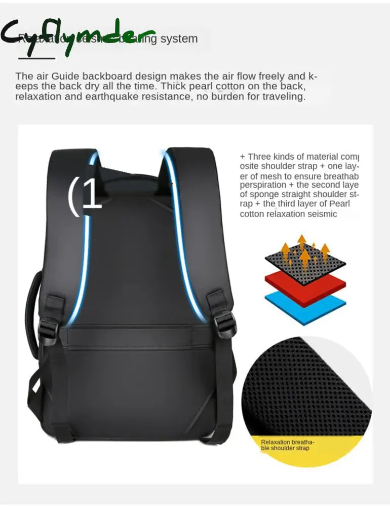 New Nylon Backpack Waterproof Large Capacity Business Male Laptop Multi-Function Backpacks Design