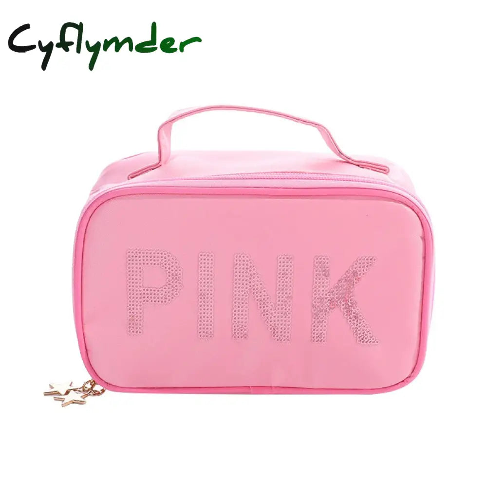 New Pink Women Multifunction Cosmetic Bag Toiletries Organizer Travel Make Up Cases