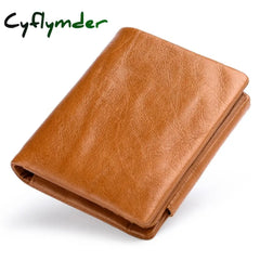 New Rfid Anti Theft Men’s Wallet Retro Three Fold Business Card Holder Money Bag Purse Vintage