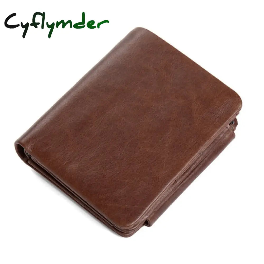 New Rfid Anti Theft Men’s Wallet Retro Three Fold Business Card Holder Money Bag Purse Vintage