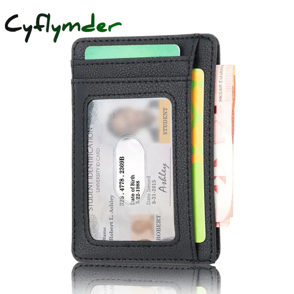 New Rfid Blocking Men’s Leather Wallet Slim Credit Card Holder Business Male Portable Mini Travel