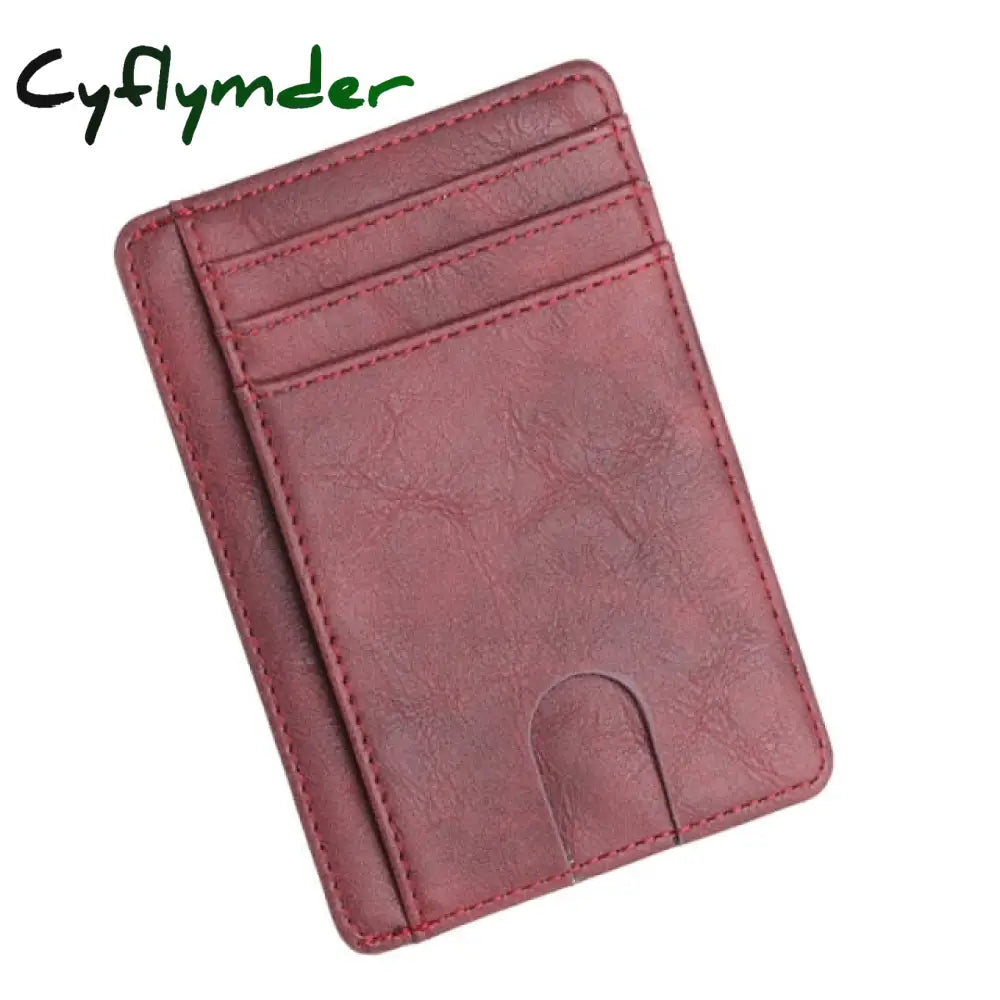 New Rfid Blocking Men’s Leather Wallet Slim Credit Card Holder Business Male Portable Mini Travel