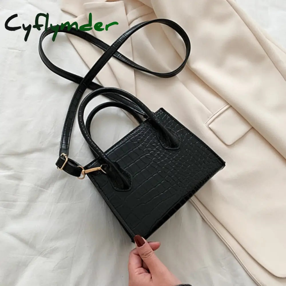 New Small Pu Leather Crossbody Bags For Women Summer Crocodile Pattern Solid Color Lady Shoulder