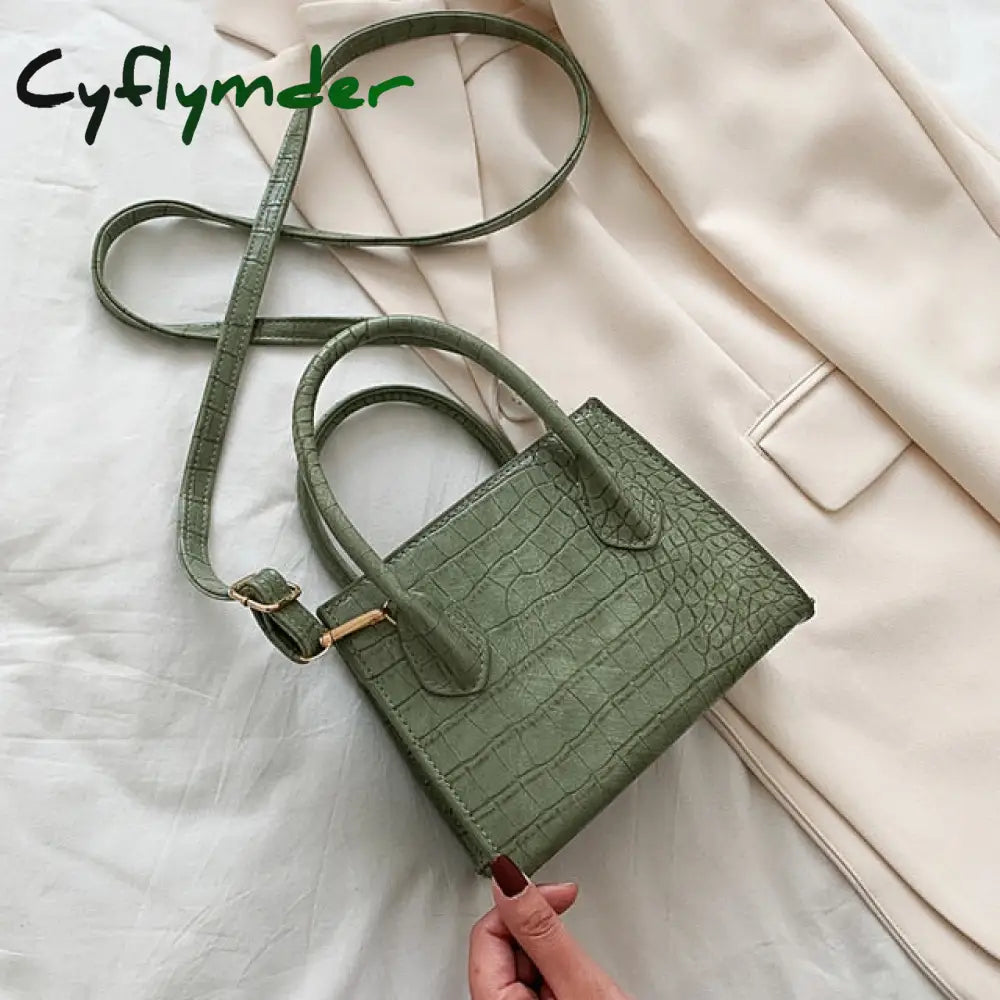 New Small Pu Leather Crossbody Bags For Women Summer Crocodile Pattern Solid Color Lady Shoulder