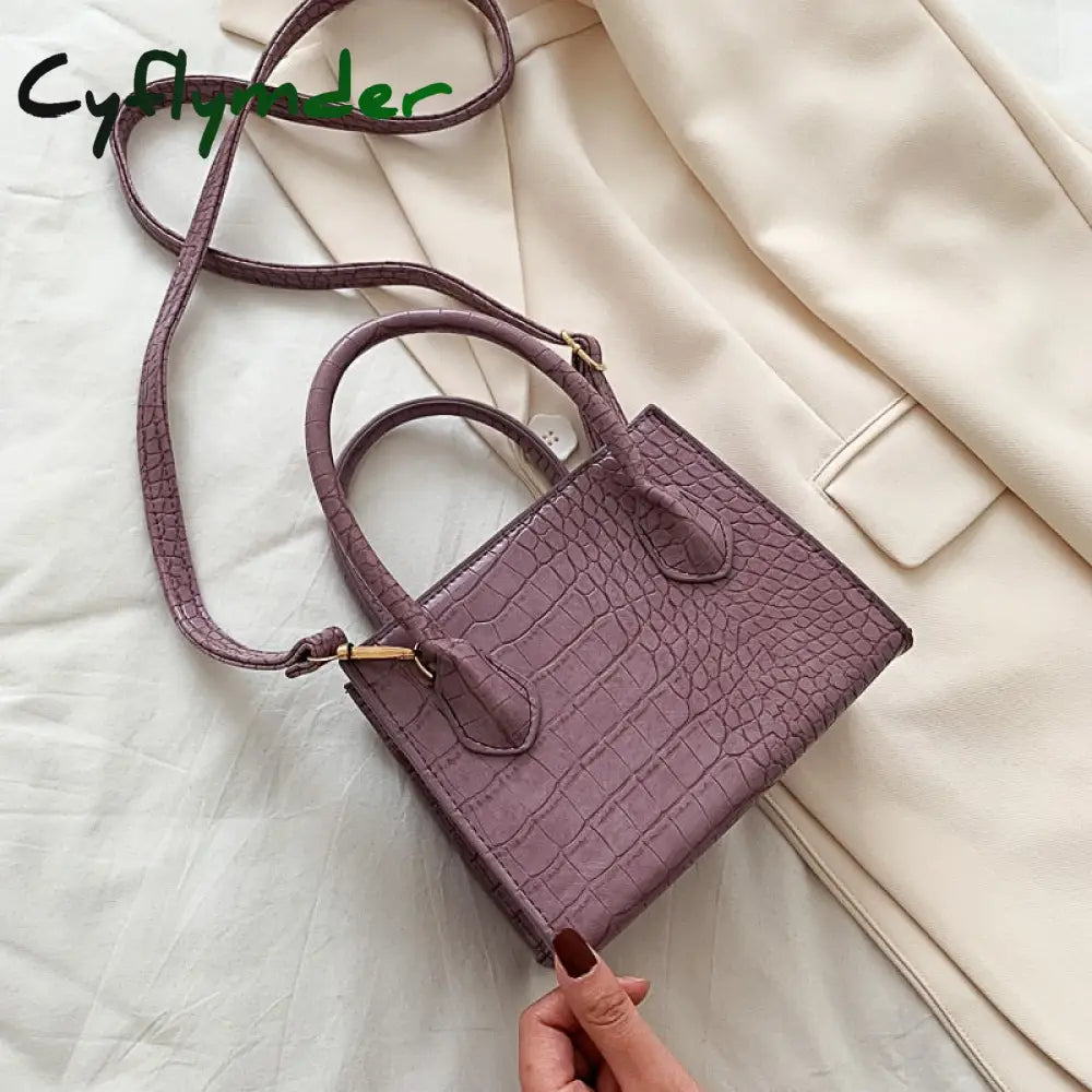 New Small Pu Leather Crossbody Bags For Women Summer Crocodile Pattern Solid Color Lady Shoulder