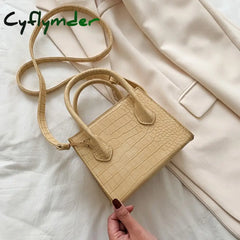 New Small Pu Leather Crossbody Bags For Women Summer Crocodile Pattern Solid Color Lady Shoulder