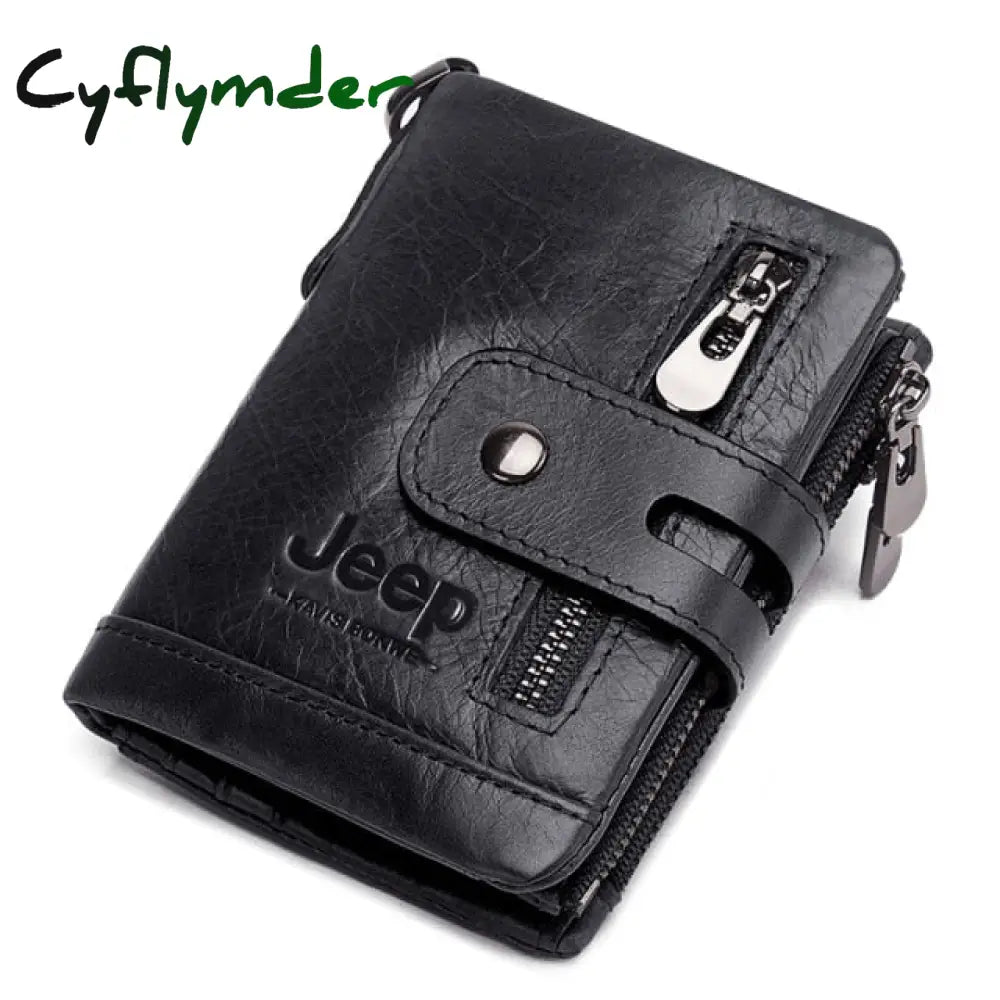 New Small Wallet Men Crazy Horse Wallets Coin Purse Quality Short Male Money Bag Rifd Cow Leather