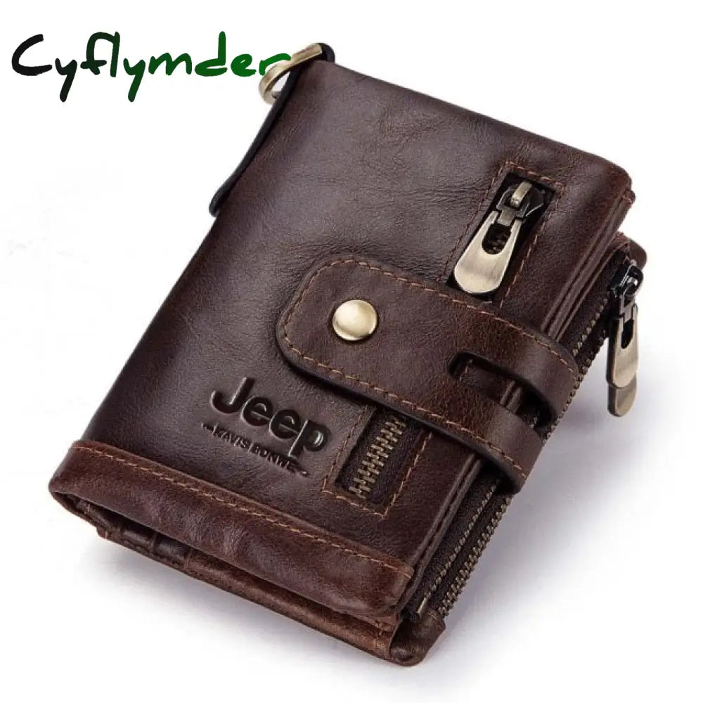 New Small Wallet Men Crazy Horse Wallets Coin Purse Quality Short Male Money Bag Rifd Cow Leather