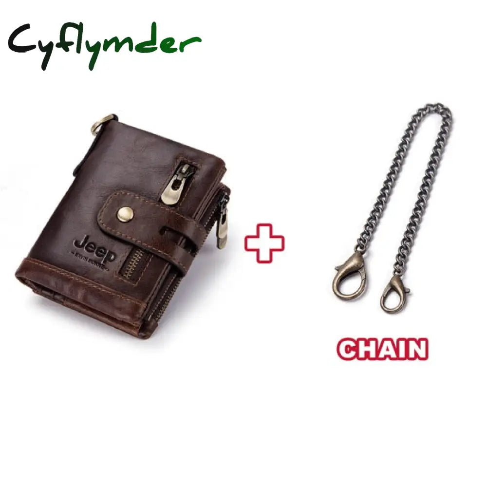 New Small Wallet Men Crazy Horse Wallets Coin Purse Quality Short Male Money Bag Rifd Cow Leather