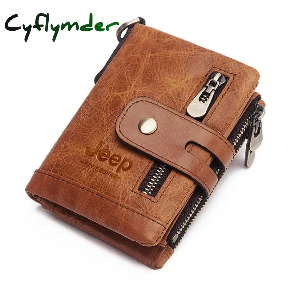 New Small Wallet Men Crazy Horse Wallets Coin Purse Quality Short Male Money Bag Rifd Cow Leather