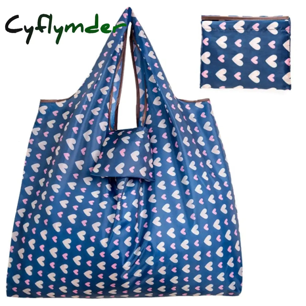 New Tote Foldable Colors Eco Reusable Polyester Portable Shoulder Handbag Cartoon Green Folding