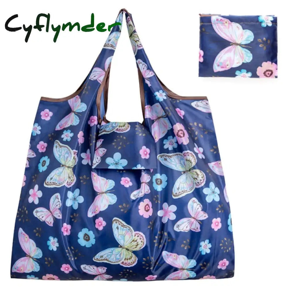 New Tote Foldable Colors Eco Reusable Polyester Portable Shoulder Handbag Cartoon Green Folding