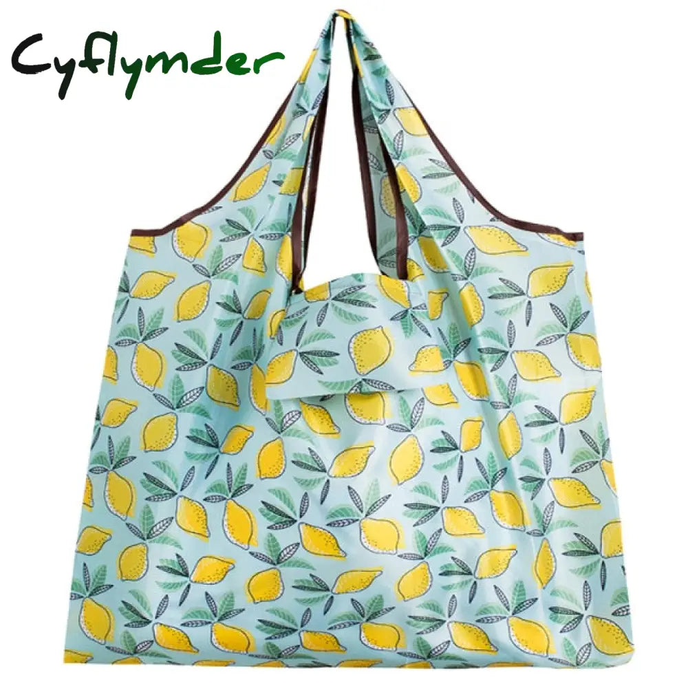 New Tote Foldable Colors Eco Reusable Polyester Portable Shoulder Handbag Cartoon Green Folding