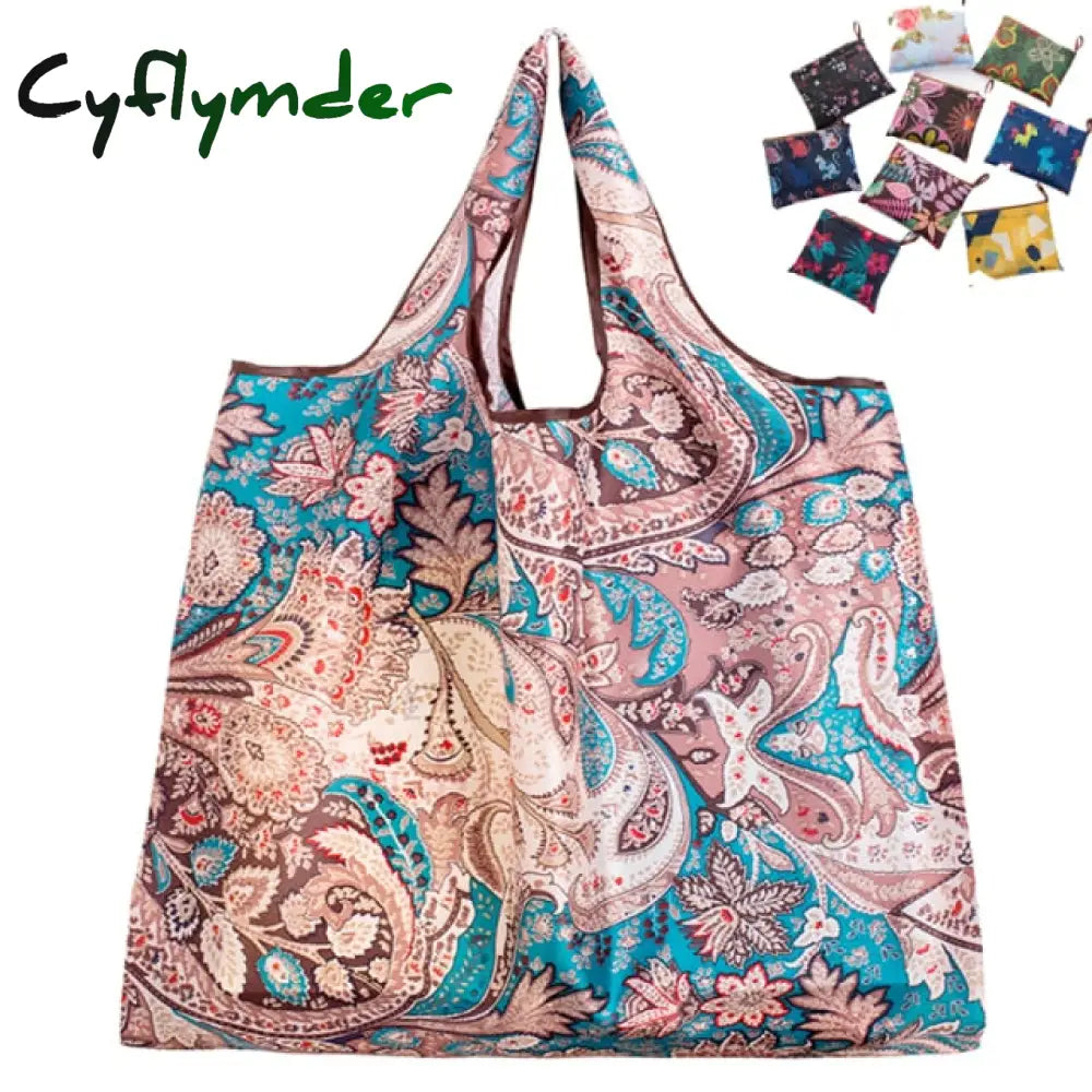 New Tote Foldable Colors Eco Reusable Polyester Portable Shoulder Handbag Cartoon Green Folding