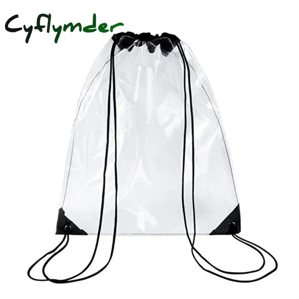 New Transparent Drawstring Backpack Cinch Sack School Tote Gym Bag Sport Pack As Pic