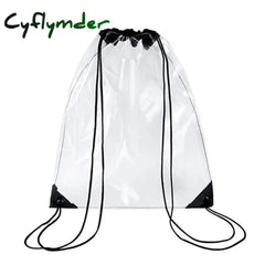 New Transparent Drawstring Backpack Cinch Sack School Tote Gym Bag Sport Pack As Pic