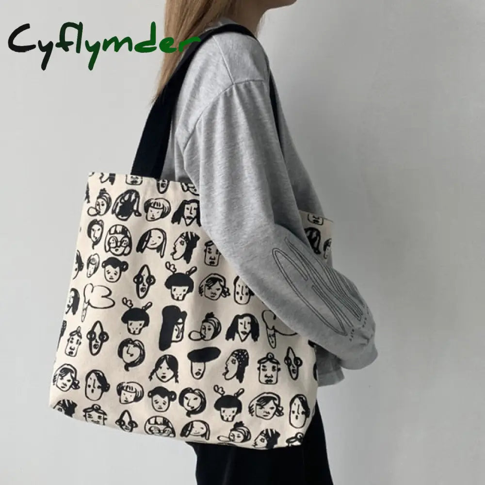 New Women Canvas Vest Shoulder Bag Big Capacity Cloth Shopping Bags Bubble Girls Ins Reusable Beach