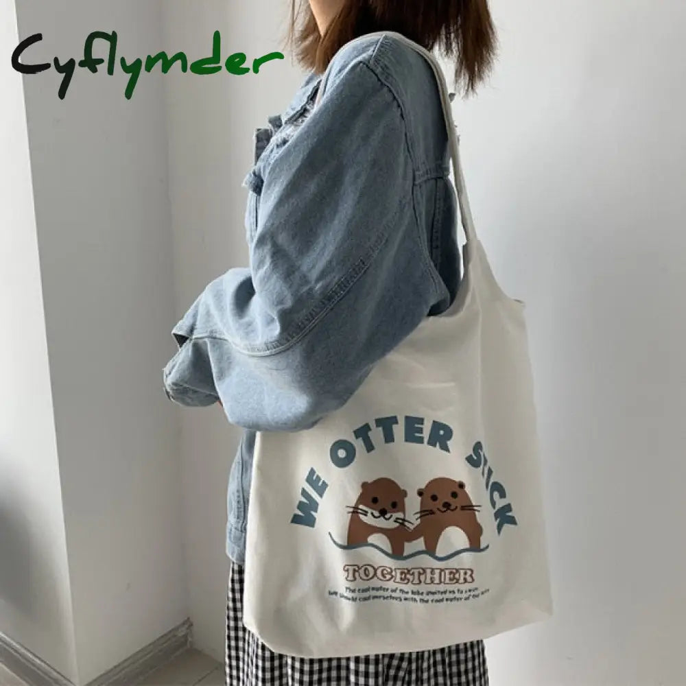 New Women Canvas Vest Shoulder Bag Big Capacity Cloth Shopping Bags Bubble Girls Ins Reusable Beach