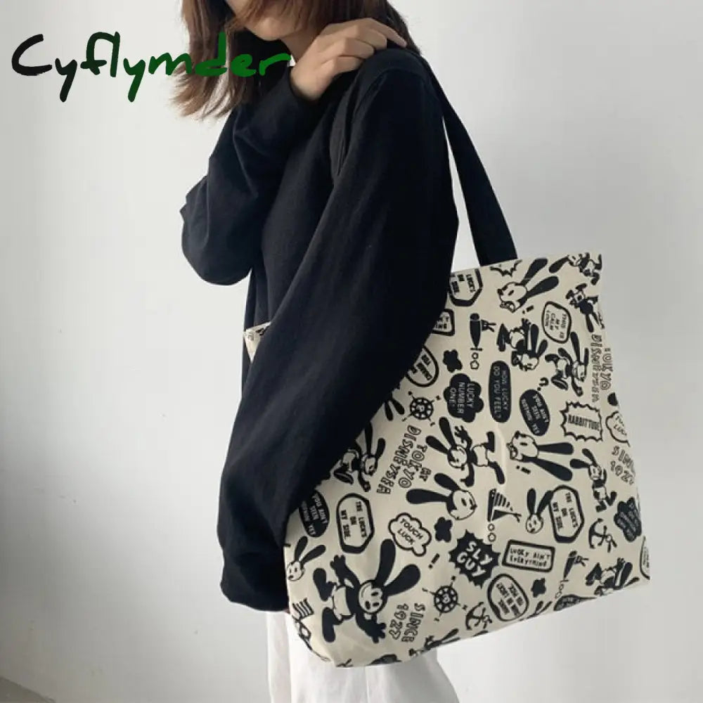 New Women Canvas Vest Shoulder Bag Big Capacity Cloth Shopping Bags Bubble Girls Ins Reusable Beach