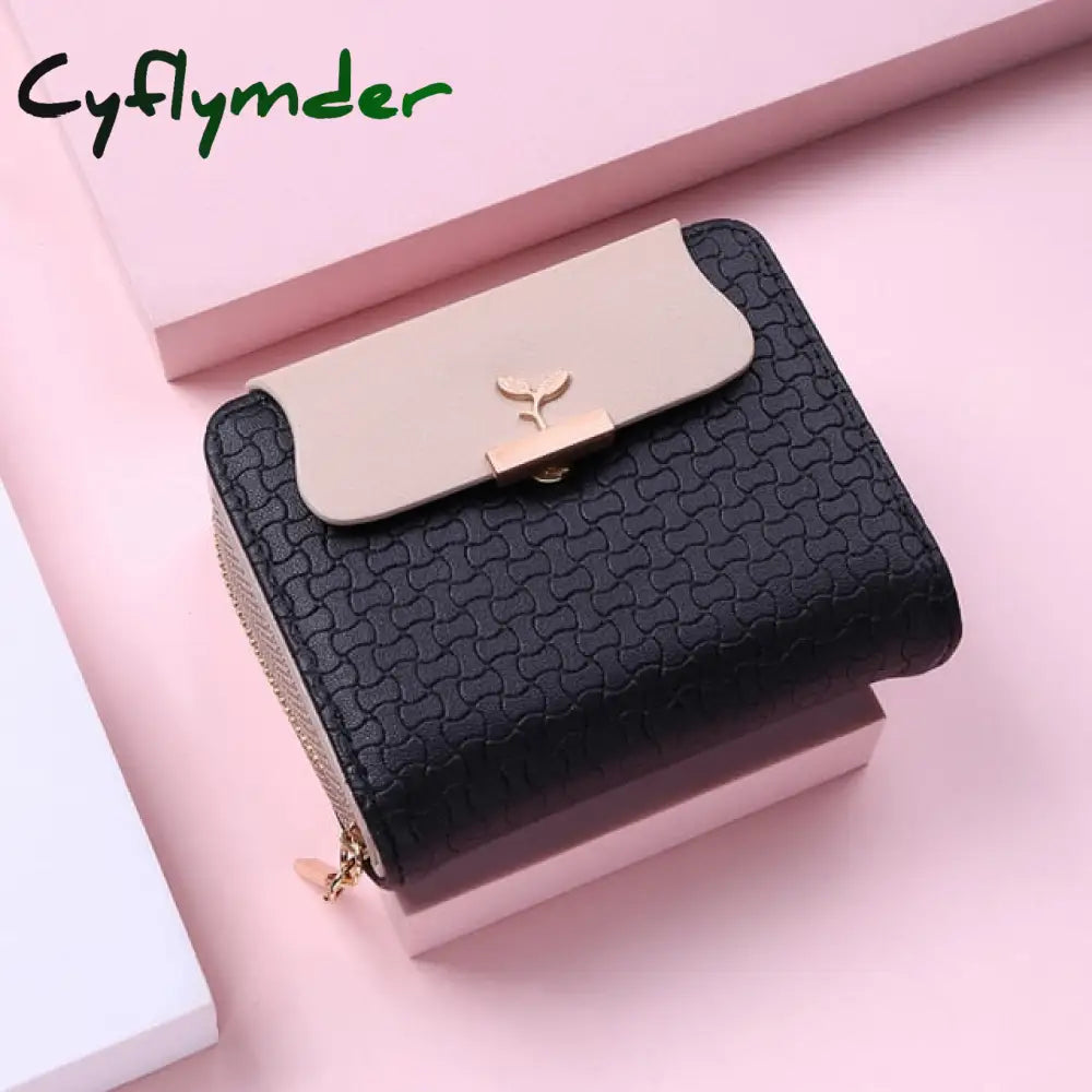 New Women Wallet Leaf Hasp Clutch Brand Designed Student Leather Mini Coin Lady Purse Female Card