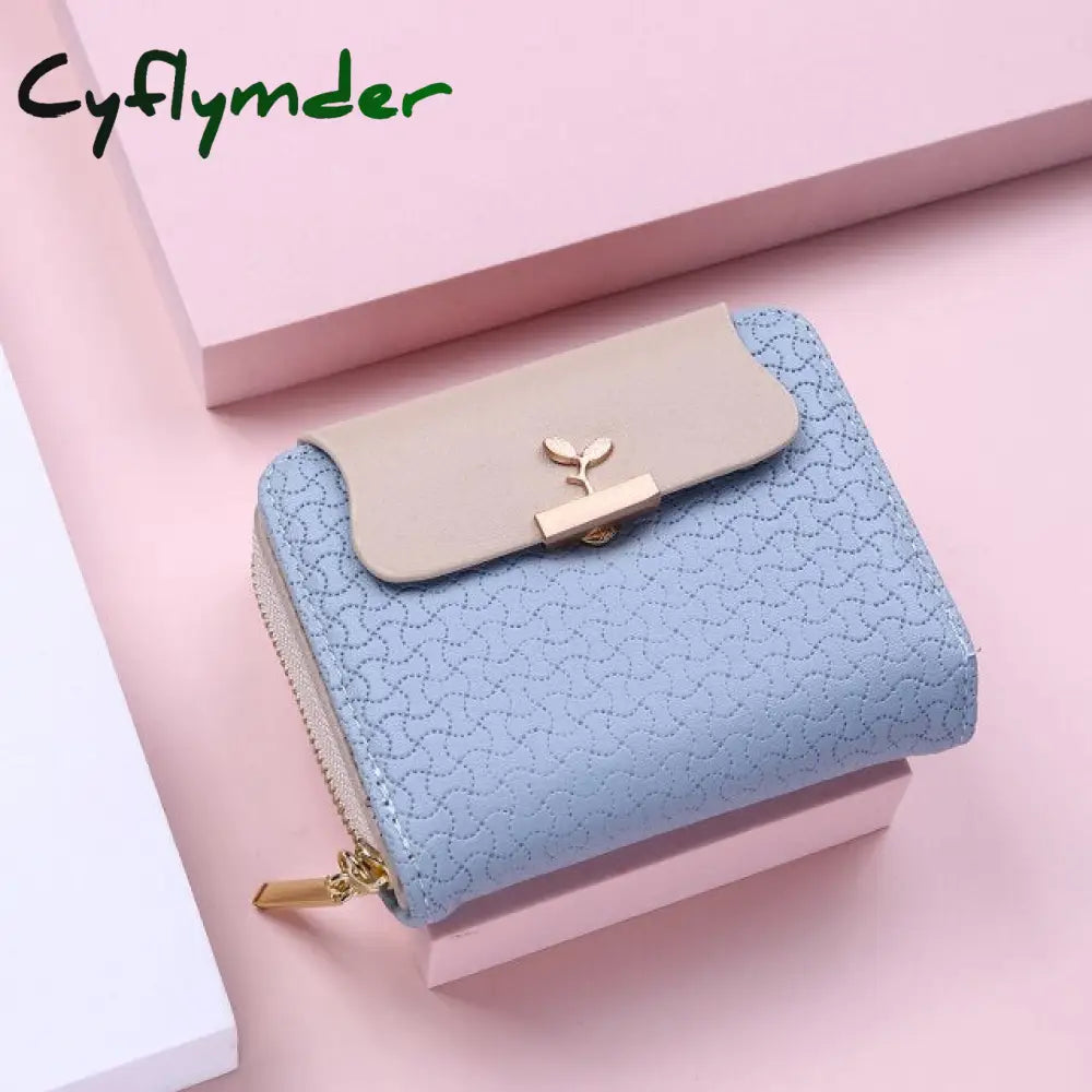 New Women Wallet Leaf Hasp Clutch Brand Designed Student Leather Mini Coin Lady Purse Female Card