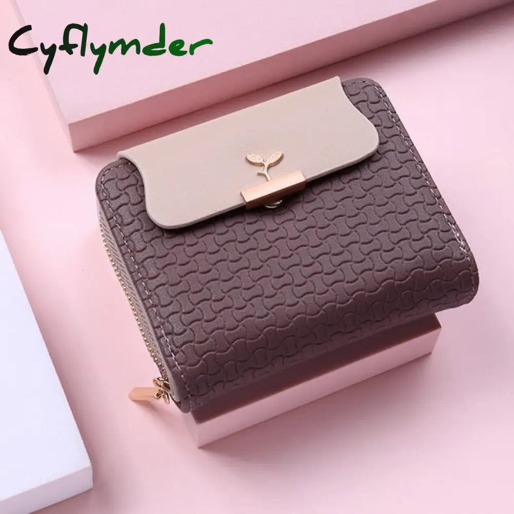 New Women Wallet Leaf Hasp Clutch Brand Designed Student Leather Mini Coin Lady Purse Female Card